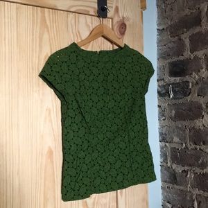 Talbots size 4 green women’s short sleeve blouse